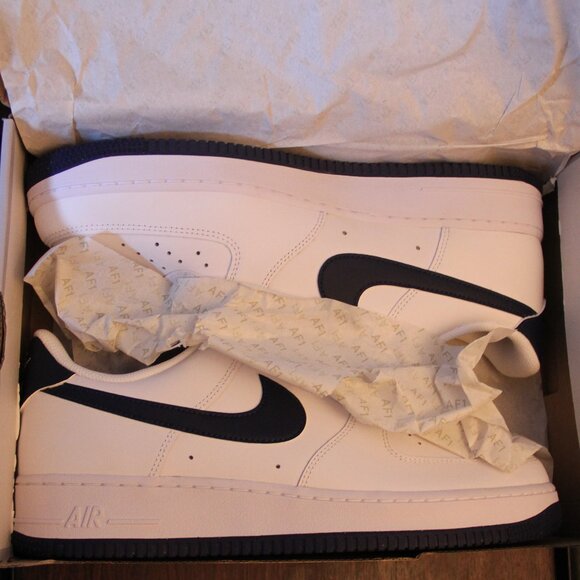 Nike Air Force 1 '07 White Midnight Navy (2024) (Size 11.5M) - Picture 1 of 5